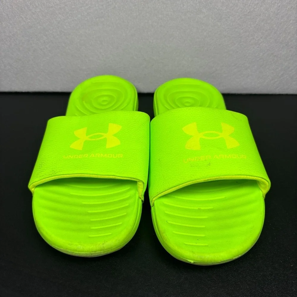 Under Armour Ansa Fixed Men's Slide Sandals Size 9 Neon Hyper Green 3023761-300